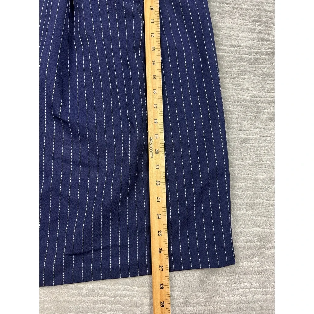 Style Setter Fashions Skirt Suit Womens XL Navy Pinstripe Pearl Button Vintage